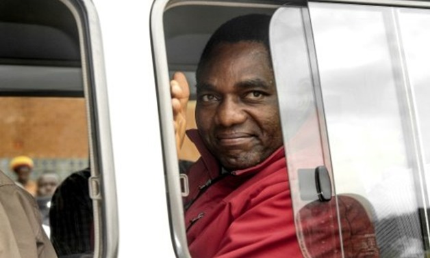 © AFP/File / by Obert Simanza | Zambian opposition leader Hakainde Hichilema has been in custody since April over an incident where he allegedly failed to give way to President Edgar Lungu's motorcade

