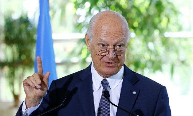 UN Special Envoy for Syria de Mistura attends a news conference at the United Nations in Geneva - REUTERS