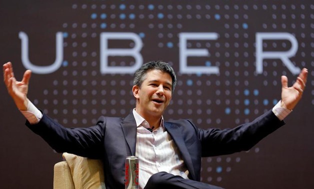 FILE PHOTO - Travis Kalanick speaks to students during an interaction at the Indian Institute of Technology (IIT) campus in Mumbai, India, January 19, 2016.
Danish Siddiqui/File Photo