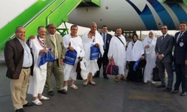 Egyptian pilgrims received by EgyptAir - File Photo