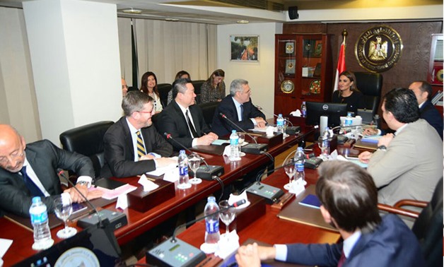 Minister of Investment Sahar Nasr during the meeting with the U.S. Pharmaceutical firms - Press Photo