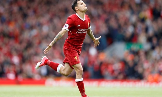 FILE PICTURE - Liverpool's Philippe Coutinho celebrates scoring their second goal Action Images via Reuters / Carl Recine Livepic
