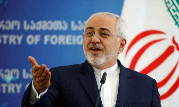 Iranian Foreign Minister Mohammad Javad Zarif speaks to the media in Tbilisi, Georgia