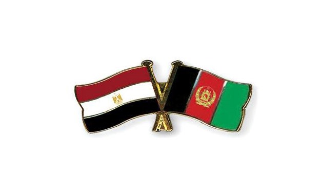 Afghanistan's flag and Egypt's Flag - Courtesy of Afghan Embassy in Cairo Facebook Page