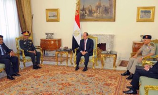 President Sisi meets with Sudanese Defense Minister Awad Mohamed bin Auf in Cairo – Press Photo by the presidency's spokesperson's office