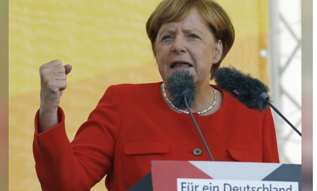German Chancellor Angela Merkel, a top candidate of the Christian Democratic Union Party (CDU) - Reuters