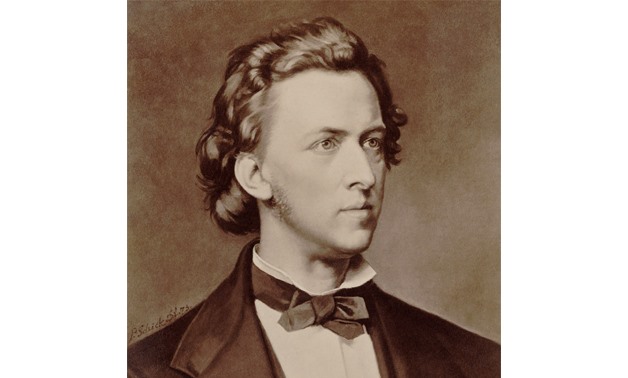 Frédéric Chopin portrait by P Schick via Wikimedia