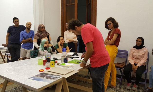 Hany Rashed with participants during workshop