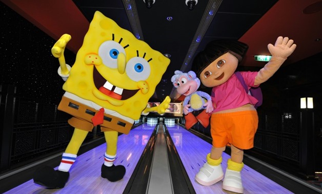 SpongeBob Squarepants (L) and Dora The Explorer are popular characters on the Nickleodeon Network-GETTY IMAGES NORTH AMERICA/AFP/File / Bryan Bedder