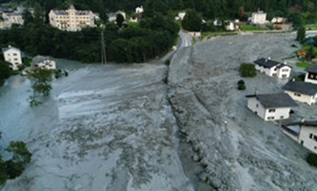 Still image taken from video shows the remote village of Bondo in Switzerland after a landslide struck it - REUTERS