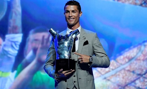 Cristiano Ronaldo with his award – Uefa.com