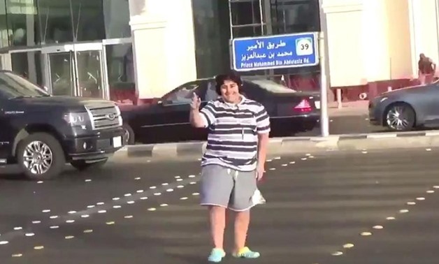 A screenshot from the video of the Saudi boy who was detained for dancing in the steet