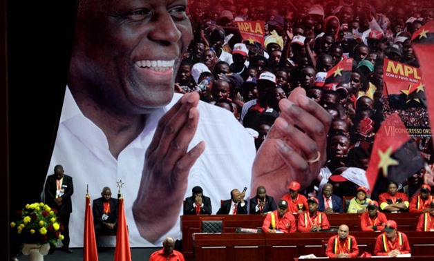 Angolan President and MPLA leader, Jose Eduardo dos Santos speaks at the ruling MPLA party congress to determine candidates for the 2017 elections in the capital Luanda, Angola