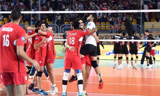 Egyptian U-23 Volleyball team celebrating their victory over Japan – FIVB.com