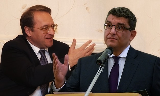 Egyptian Ambassador to Moscow Mohamed El-Badri (R) Russian Deputy Foreign Minister Mikhail Bogdanov (L) – File photo