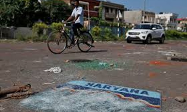 Debris are seen in the streets in Panchkula, India August 26, 2017.
Cathal McNaughton