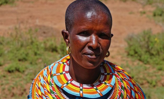 This area is populated by the Samburu tribe and women usually wear these huge, colorful, beaded necklaces