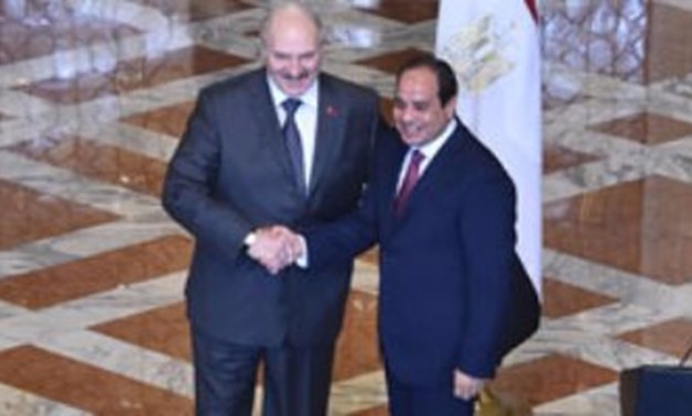 Egyptian president with Belarusian President last January in Egypt