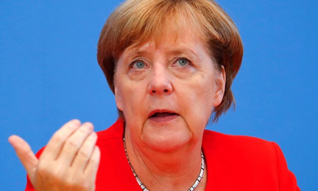 German Chancellor Angela Merkel addresses a news conference in Berlin, Germany August 29, 2017. REUTERS/Fabrizio Bensch

