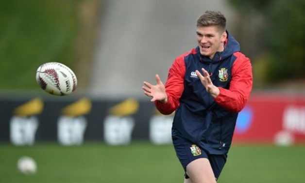  AFP/File | British and Irish Lions player Owen Farrell warms up during their Captains Run ahead of their game against the New Zealand All Blacks in Wellington on June 30, 2017