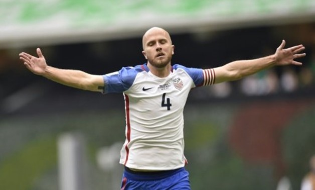  US captain Michael Bradley celebrates after scoring against Mexico during their 2018 World Cup qualifier match in Mexico City, on June 11, 2017