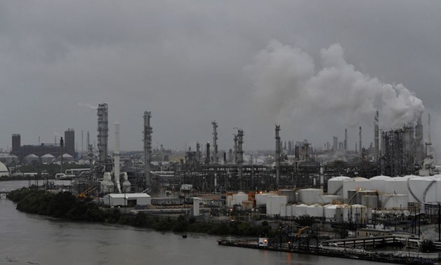 The Valero Houston Refinery is threatened by the swelling waters of the Buffalo Bayou after Hurricane Harvey inundated the Texas Gulf coast with rain, in Houston, Texas, U.S. August 27, 2017.
