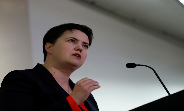 Scotland's Conservative Party leader Ruth Davidson speaks to the Independent think tank IPPR (Institute for Public Policy Research) in Edinburgh, Scotland September 1 2017. REUTERS/Russell Cheyne
