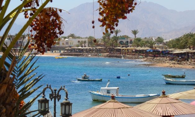 Dahab, South Sinai, Egypt, view of shore from dive shop- CC via Wikimedia