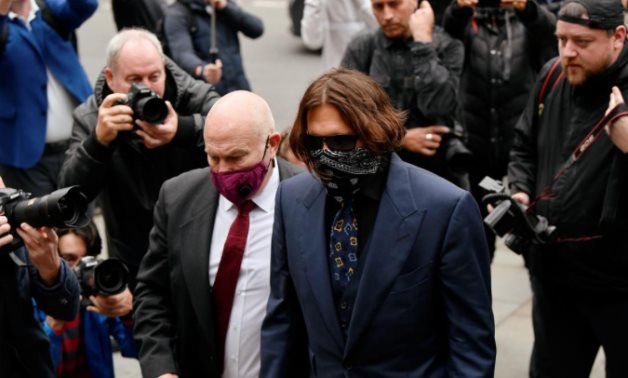 Actor Johnny Depp arrives at the High Court in London, Britain, July 9, 2020. REUTERS/Toby Melville
