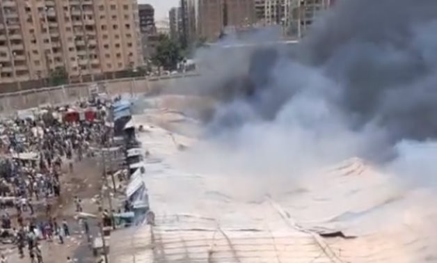 A fire broke out at Toshka Market in Greater Cairo’s Helwan district 