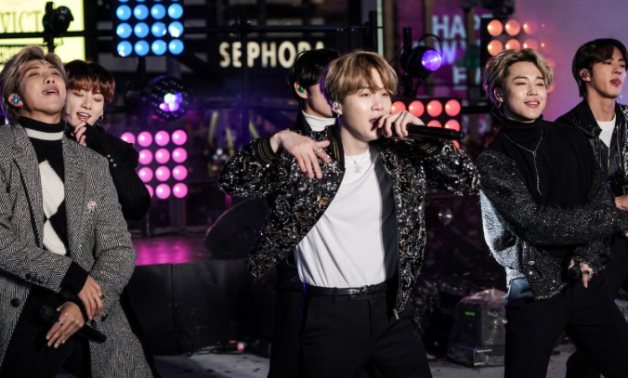 FILE PHOTO: BTS performs during New Year's Eve celebrations in Times Square in the Manhattan borough of New York, U.S., December 31, 2019. REUTERS/Jeenah Moon