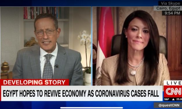 Minister of International Cooperation Dr. Rania Al Mashat joins Richard Quest in CNN’s Quest Means Business.- press photi