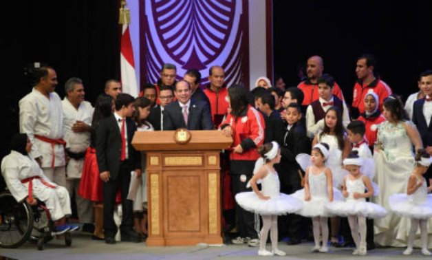 Egypt's Sisi speaks at the celebration of the International Day of Persons With Disabilities in 2018 (Photo Courtesy of Egyptian Presidency)