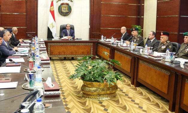 FILE- President Abdel Fattah El Sisi presided over a meeting of the National Defense Council (NDC) on January 14, 2016- press photo