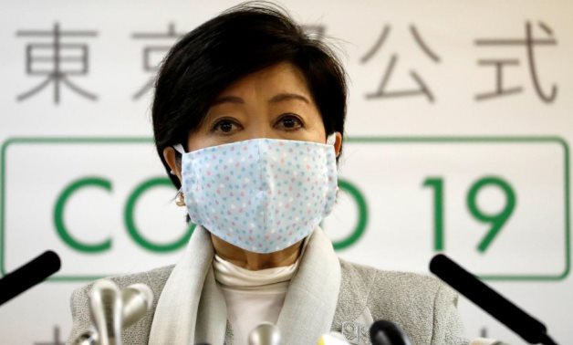 Tokyo Governor Yuriko Koike attends a news conference on Tokyo's response to the coronavirus disease (COVID-19) outbreak in Tokyo, Japan, April 10, 2020. /Reuters