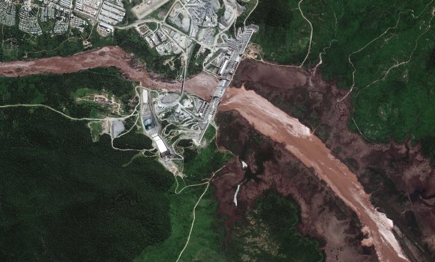 A handout satellite image shows a view of the GERD and the Blue Nile River in Ethiopia June 26, 2020. Picture taken June 26, 2020. Satellite image ©2020 Maxar Technologies via REUTERS
