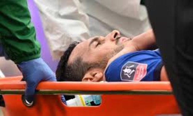 Chelsea's Pedro is stretchered off after sustaining an injury, as play resumes behind closed doors following the outbreak of the coronavirus disease (COVID-19) Pool via REUTERS/Catherine Ivill/File Photo