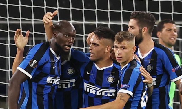 Inter Milan players celebrate Lukaku's goal, Reuters 
