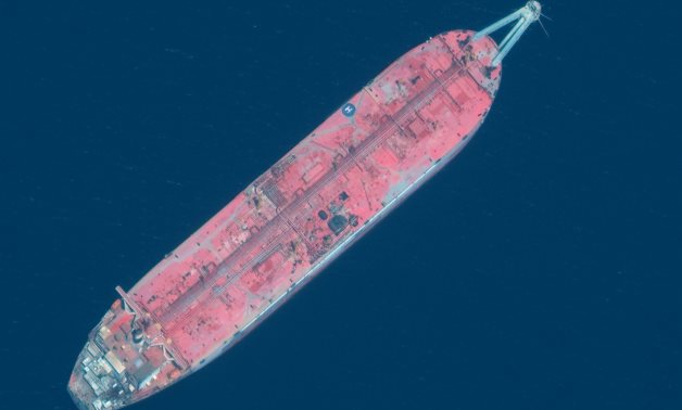 A handout satellite image released July 15, 2020 shows a close up view of FSO Safer oil tanker anchored off the marine terminal of Ras Isa, Yemen June 17, 2020. Picture taken June 17, 2020 - REUTERS