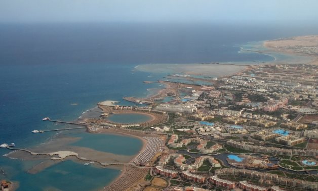 FILE - Panoramic view of a number of resorts in Hurghada 