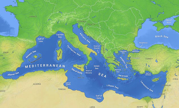 English: Map of the Mediterranean Sea with subdivisions, straits, islands and countries- CC via Wikimedia