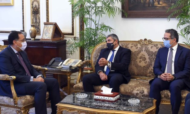 Egypt’s Prime Minister Mustafa Madbouli meets with Secretary-General of the UN World Tourism Organization (UNWTO) Zurab Pololikashvili in Cairo