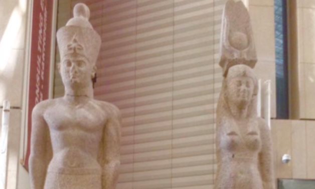 The two royal statues placed on the Great Staircase of the GEM - ET