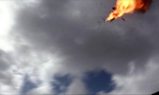 File Photo: An image grab taken from a video shows a Houthi drone exploding above Yemen's Al Anad air base on January 10, 2019. AFP