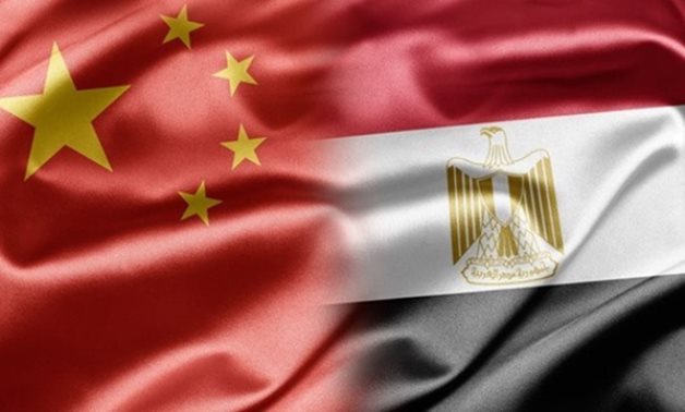 Egyptian Flag [Right] with Chinese Flag - ET