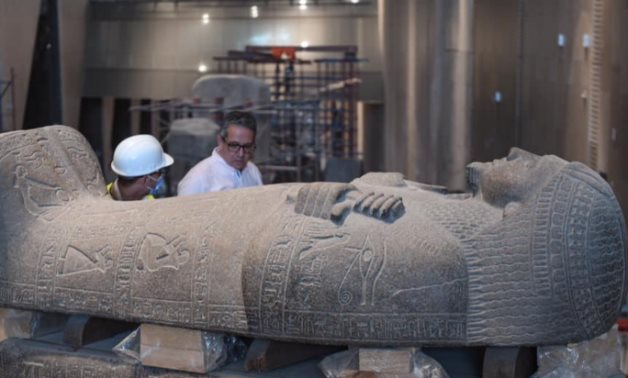 Egypt's tourism & antiquities min. during the inspection tour to the GEM - photo via Egypt's Min. of Tourism & Antiquities