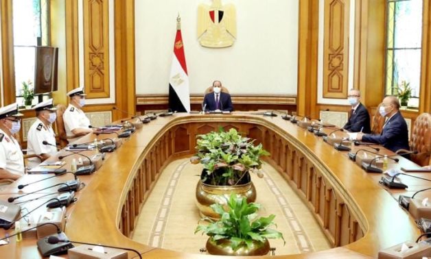 President Abdel Fattah El Sisi meets with CEO of Belgian DEME Group Luc Vandenbulcke along with a number of officials – Press photo