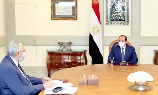 Egypt’s President Abdel Fattah El Sisi meets with Mohamed Tag El Din, his advisor for health affairs – Presidency 