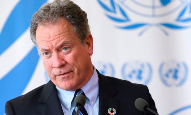 The new head of the World Food Programme (WFP) David Beasley, delivers a press conference about an updated aid appeal for South Sudan on Monday at the United Nations Office in Geneva. (AFP)