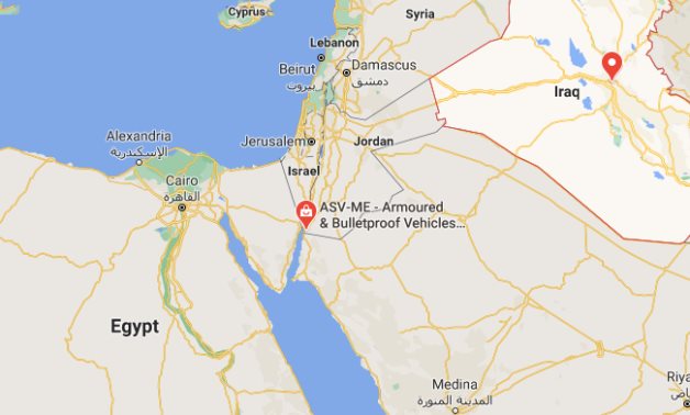 A map of Egypt, Jordan, and Iraq- Screenshot from Google Maps- Egypt Today